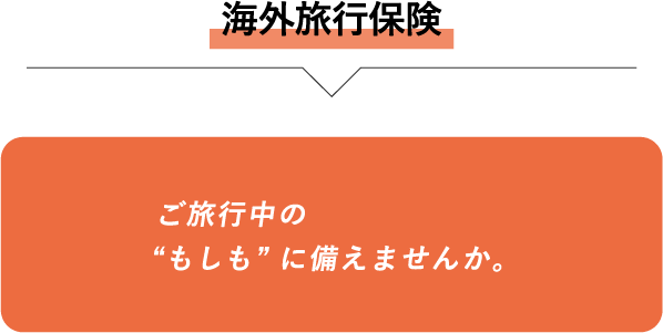 海外旅⾏保険 ご旅⾏中の“もしも”に備えませんか。!